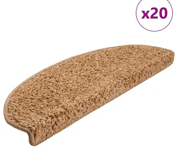 vidaXL Prostirke za stepenice 20 kom 65x21x4 cm bež poluokrugle velike - Venlo