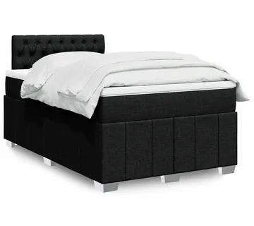 vidaXL Krevet s oprugama i madracem crni 120 x 200cm od tkanine - Venlo