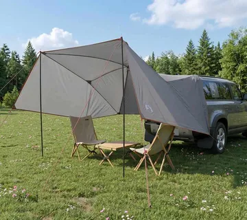 vidaXL Šator za auto 308 x 215 x 220 cm Siva i narančasta - Venlo