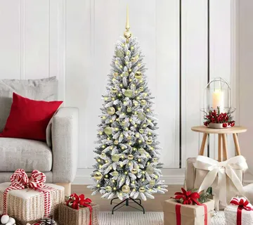 vidaXL Umjetno božićno drvce Bijela 120 cm PVC, plastika, čelik i PE - Venlo