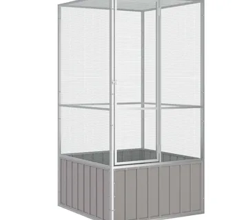 vidaXL Kavez za ptice sivi 111 x 107 x 211,5 cm od pocinčanog čelika - Venlo