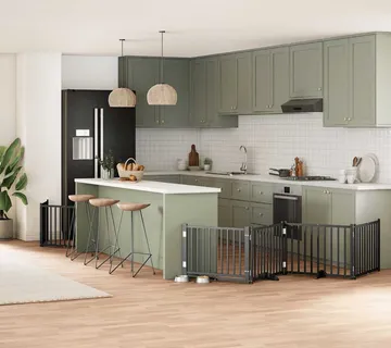 vidaXL Vrata za pse s vratašcima 12 panela sklopiva 960 cm drvo topole - Venlo