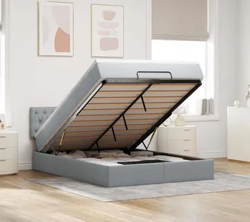 vidaXL Otomanski krevet s madracem svjetlosivi 140x190 cm od tkanine - Venlo