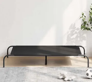 vidaXL Povišeni krevet za pse crni 130x80x20 cm Oxford tkanina i čelik - Venlo