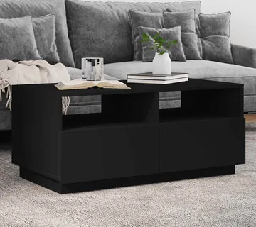 vidaXL Stolić za kavu s LED svjetlima crni 90x49x40 cm - Venlo