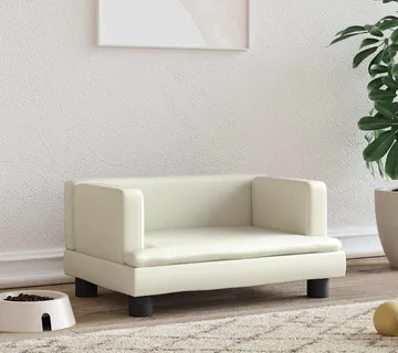vidaXL Krevet za pse krem 60x40x30 cm od umjetne kože - Venlo