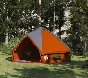 vidaXL Teepee šator za 8 osoba 8 osoba Siva i narančasta - Venlo