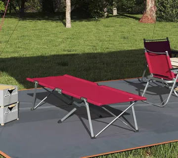 vidaXL Sklopivi kamperski krevet Crvena 194 x 62,5 x 42,5 cm - Venlo