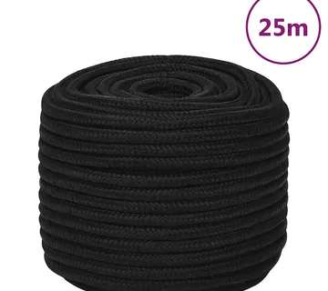 vidaXL Radno uže crno 12 mm 25 m poliestersko - Venlo