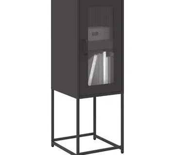 vidaXL Komoda crna 36x39x107 cm Hladno valjani čelik - Venlo