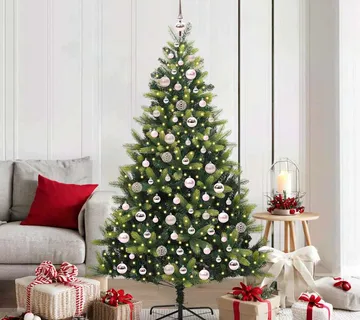 vidaXL Umjetno savitljivo božićno drvce s 300 LED dioda Zelena 180 cm - Venlo