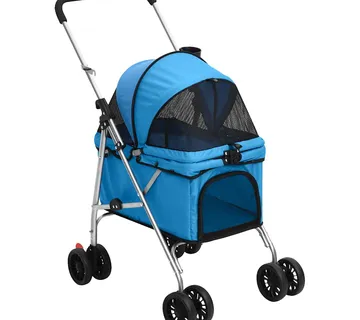 vidaXL Sklopiva kolica za pse plava 76 x 50 x 100 cm od tkanine oxford - Venlo