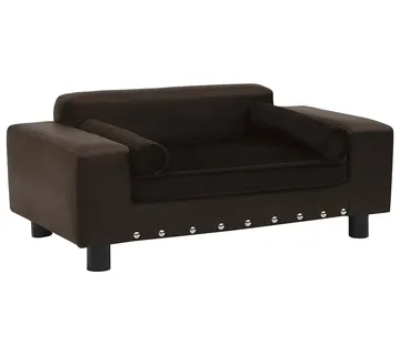vidaXL Sofa za pse smeđa 81 x 43 x 31 cm od pliša i umjetne kože - Venlo
