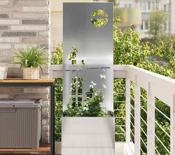vidaXL Privatnost u vrtu Srebrno 50 x 32 x 150 cm Pocinčani čelik - Venlo