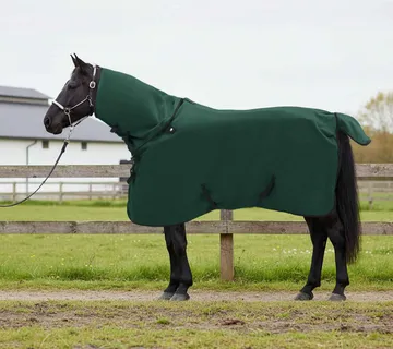 vidaXL Pokrivač za konje Cjela tamno zelena 115 cm Poliester Fleece - Venlo