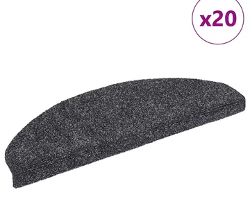 vidaXL Prostirke za stepenice, samoljepljive, 20 kom., 65x21x4 cm, tamno sive, poluokrugle, velike - Venlo