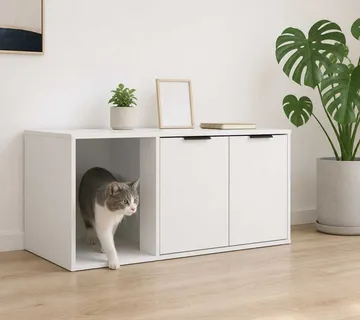 vidaXL Namještaj za kavez za mačke Bijela 100 x 49 x 45 cm - Venlo