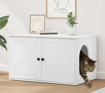 vidaXL Mačja Kuća Bijela 85 x 55 x 50,5 cm Konstruirano drvo - Venlo