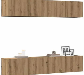 vidaXL 4-dijelni zidni TV ormarić Artisan hrast izrađen od drveta - Venlo