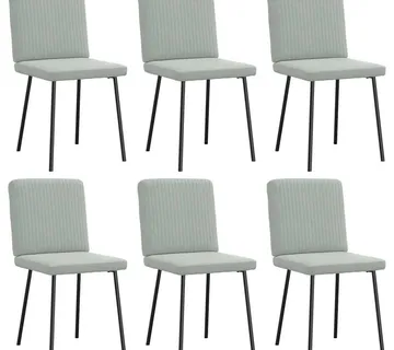 vidaXL Blagovaonske stolice 6 kom svjetlosive baršunaste - Venlo
