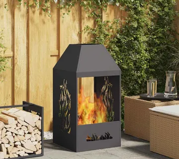 vidaXL Vatra zdjela Crna 50 x 50 x 100 cm Otporni čelik - Venlo