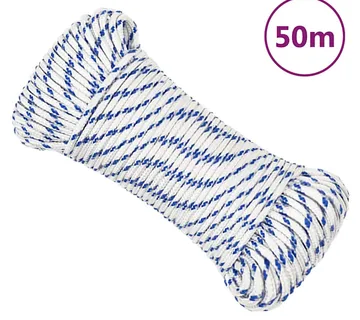 vidaXL Brodski konop bijeli 4 mm 50 m od polipropilena - Venlo