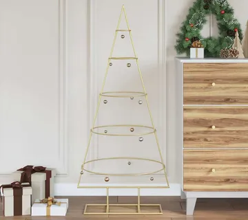 vidaXL Metalna božićna jelka Zlatno 125 cm Čelik s praškastim premazom - Venlo