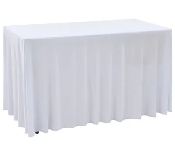 vidaXL Rastezljive navlake za stol 2 kom duge 243 x 76 x 74 cm bijele - Venlo