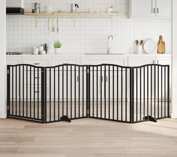 vidaXL Vrata za pse s vratašcima 4 panela sklopiva 320 cm drvo topole - Venlo