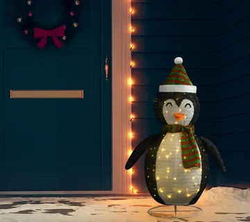 vidaXL Ukrasna božićna figura pingvina LED od luksuzne tkanine 120 cm - Venlo