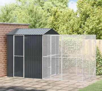vidaXL Kavez za ptice Antracit 418 x 210 x 247 cm Cinkani čelik - Venlo