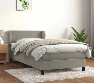 vidaXL Box spring krevet s madracem svjetlosivi 100x200 cm baršunasti - Venlo