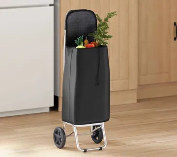 vidaXL Kolica za kupovinu Crna 35 x 28 x 92 cm Oxford tkanina - Venlo