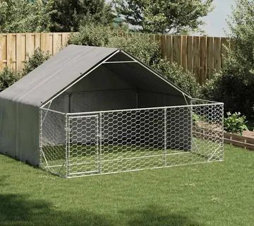 vidaXL Vanjska kućica za pse sa stazom 3x3x1,9 m pocinčani čelik - Venlo
