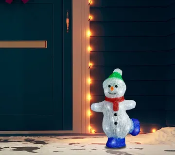 vidaXL LED božićna akrilna figura snjegovića unutarnja i vanjska 30 cm - Venlo