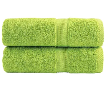 vidaXL Premium ručnici za goste SOLUND 2 kom. zelene boje jabuke 30x50 cm 600 g/m² - Venlo