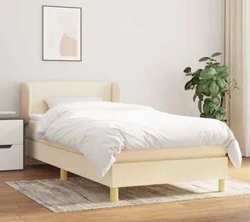 vidaXL Okvir kreveta s oprugama i madrac krem 80x200 cm od tkanine - Venlo