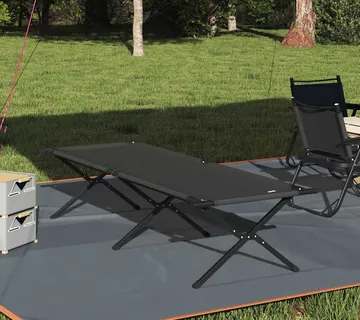 vidaXL Sklopivi kamperski krevet Crna 210 x 80 x 46 cm Oxford tkanina - Venlo
