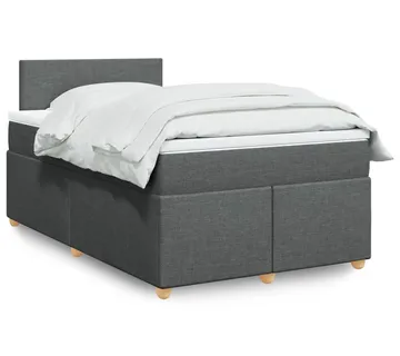 vidaXL Krevet s oprugama i madracem tamnosivi 120 x 200 cm od tkanine - Venlo