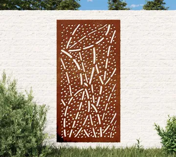 vidaXL Vrtni zidni ukras 105 x 55 cm od čelika COR-TEN s uzorkom lišća - Venlo