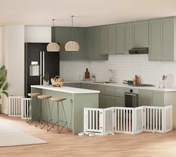 vidaXL Vrata za pse s vratašcima 15 panela sklopiva 750 cm drvo topole - Venlo