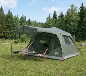 vidaXL Obiteljski šator s krovom Maslinasto zelena 305 x 275 x 190 cm - Venlo