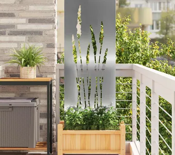 vidaXL Privatnost u vrtu Cvjetni Srebrno 50 x 140 cm Pocinčani čelik - Venlo