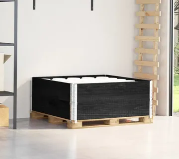 vidaXL Okviri za palete 2 kom crni 100x100 cm od masivne borovine - Venlo