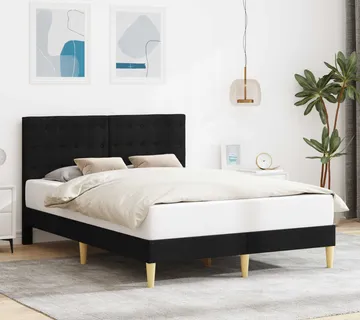 vidaXL Krevetna konstrukcija s uzglavljem Crna 160 x 200 cm Tkanina - Venlo