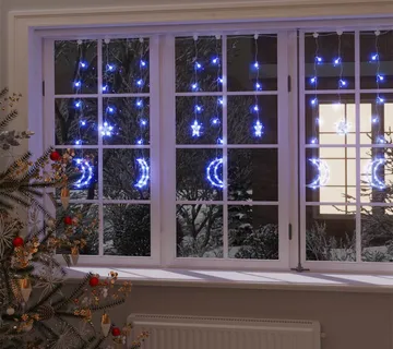 vidaXL Vilinska svjetla zvijezde i mjeseci s daljinskim 138 LED plava - Venlo