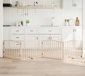 vidaXL Vrata za pse s vratašcima 4 panela sklopiva 320 cm drvo topole - Venlo