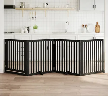 vidaXL Vrata za pse s vratašcima 4 panela sklopiva 320 cm drvo topole - Venlo
