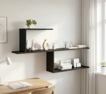 vidaXL Polica na zidu Crni hrast 122 x 18 x 60 cm Konstruirano drvo - Venlo
