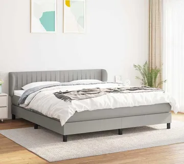 vidaXL Krevet s oprugama i madracem svjetlosivi 180x200 cm od tkanine - Venlo